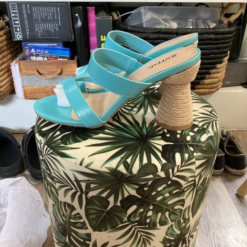 Brand new never worn teal high heels from just fab